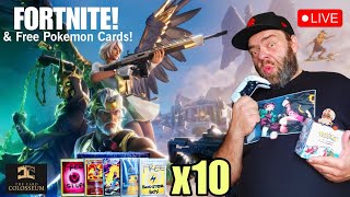 LIVE!  Fortnite and Pokemon Card Giveaways! #pokemon #giveaway #fortnite #gaming