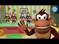 Five Little Monkeys Jumping on the Bed - The Naughty Monkeys | Nursery Rhymes | Bubbly Dots 3D