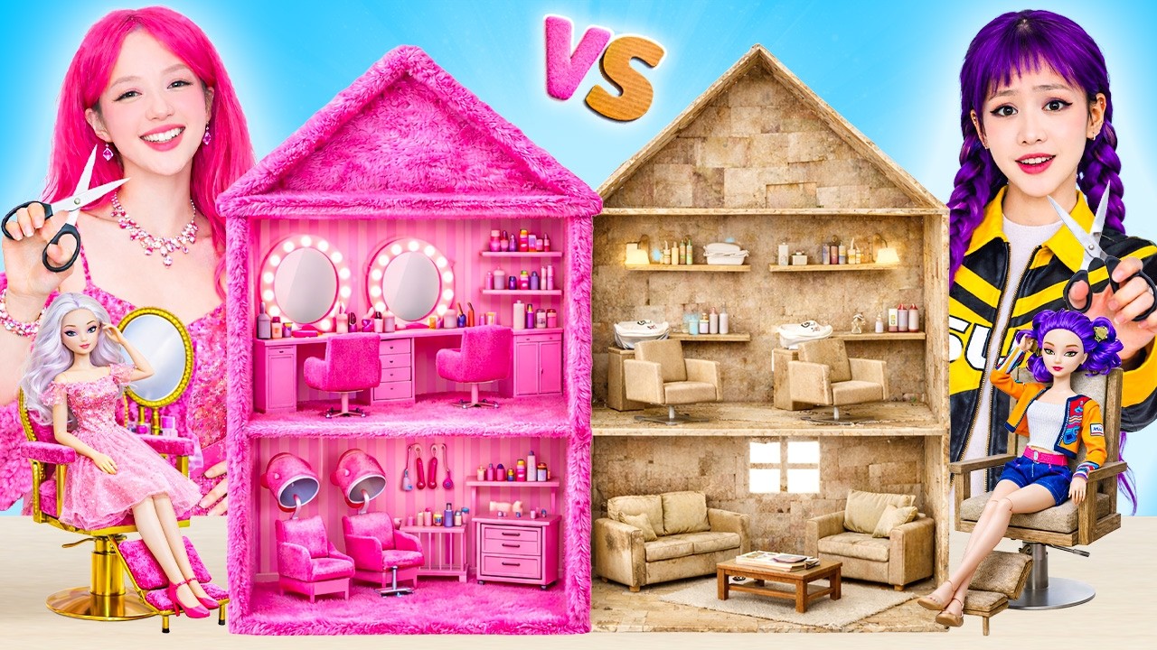 Construímos um Salão de Cabelo de Boneca Incrível | Desafio Rumi vs Barbie por BOBAPIC PT