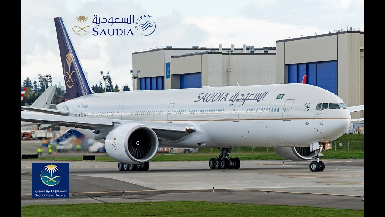 Saudi Arabian Airlines Boeing 777 300er Hz Ak26 Pushback Tow Sequence Engine Start Taxi Takeoff