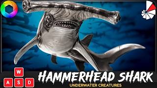 Hammerhead Shark - Realistic Predator 3D Model - Rigged Animated Monster - Underwater Creature - #29