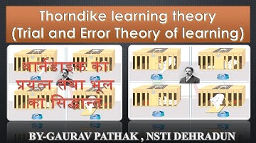 Thorndike learning theory, Trial & Error Theory of learning, laws of learning/ POT/CITS/UPTET/TM/GP
