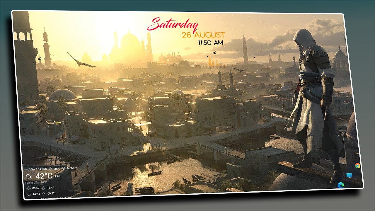 Level Up Your Windows 11 Experience With Assassins live wallpaper!