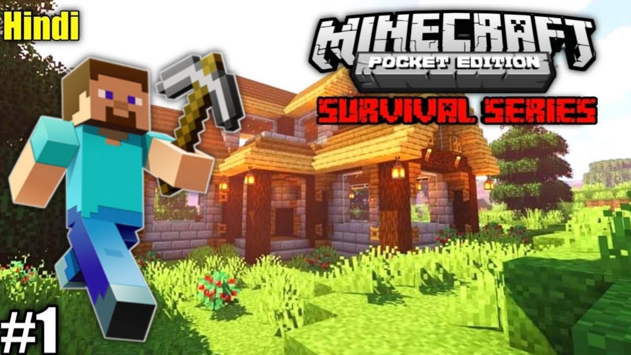 Minecraft Pe Survival series EP-1 in Hindi 1.19 | I made survival house ...
