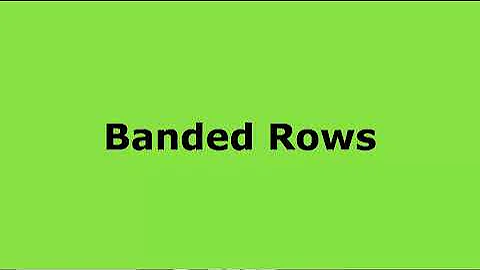 Excel Tip: Banded Rows