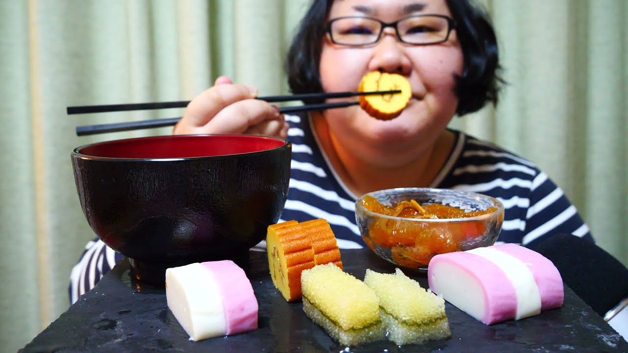 ASMR　咀嚼音　お雑煮　Japanese　Newyear　food