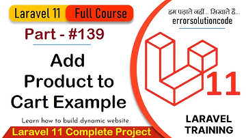Laravel 11 Full Course | #139 Laravel 11 Add Product to Cart Example
