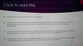 Intralinks Virtual Data Room