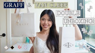 VAN CLEEF & GRAFF DOUBLE UNBOXING! | My first white gold pieces 🤍 Chalcedony & diamond butterflies!