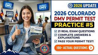2026 Colorado DMV Permit Test 5 | 21 Questions and Complete Answers