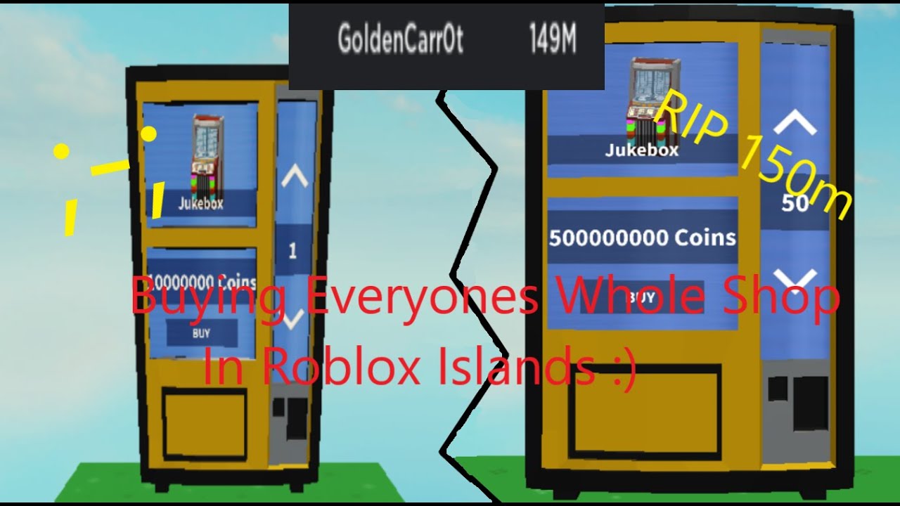 Buying Everyones WHOLE SHOP In Roblox Islands!!!! (R.I.P 150m ;-;)