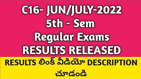 C16-JUN/JULY-2022 # 5th Semester Regular results# AP SBTET # LINK
