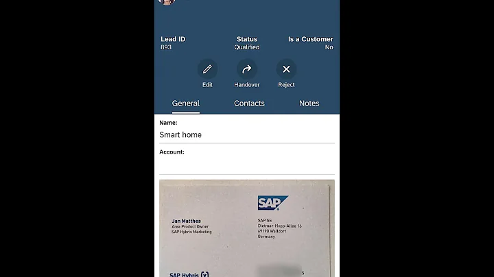 SAP Business ByDesign: 2002 new mobile lead scanner