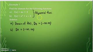 11th video: MAT133 - Domain - Example 1