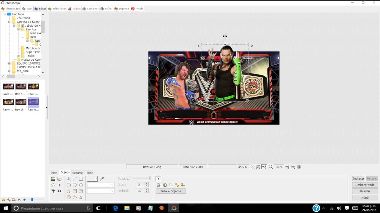 Como hacer un match card de la wwe en Photoscape - YouTube