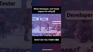When Developer  and Tester argues for a Bug 😂 #python #programmer #blockchaindeveloper #viralreels