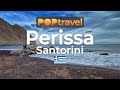 Walking in PERISSA / Santorini (Greece) 🇬🇷- Black Sand Beach - 4K 60fps (UHD)