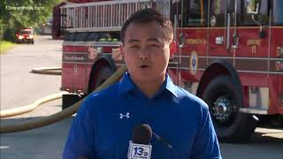 Portsmouth firefighters battled a large fire