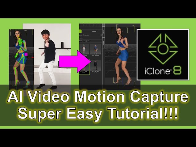 AI Video Motion Capture for iClone 8 | ThreeDPoseTracker | BVH to rlMotion | Easy Tutorial class=