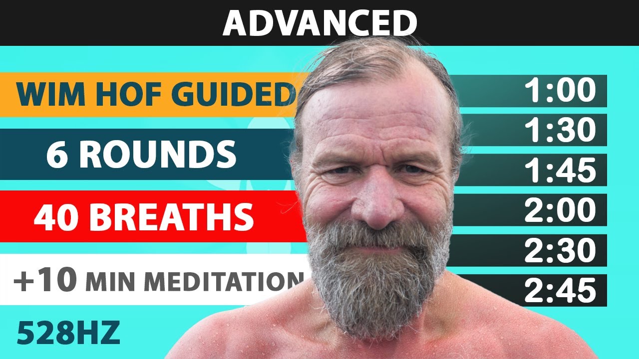 Advanced Wim Hof Guided Breathing | 6 Rounds - 40 Breaths | 10 min Meditation | 528hz