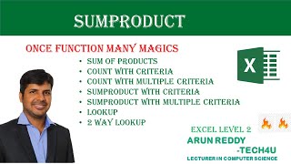 EXCEL LEVEL 2 PART 47 - SUMPRODUCT