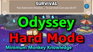 BTD6 Odyssey Hard Mode || Minimum Monkey Knowledge (Survival)