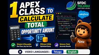 How to Sum Opportunities Amount 💰 Salesforce Apex Telugu Easy