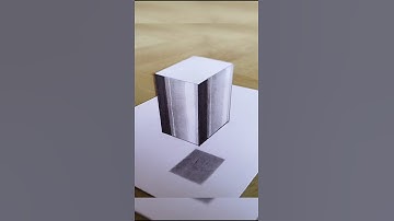 MENGGAMBAR 3D KUBUS MENGAMBANG DI KERTAS@Urilike#3D#shorts