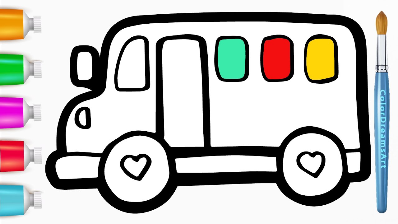 Как нарисовать автобус | Пошаговый урок рисования