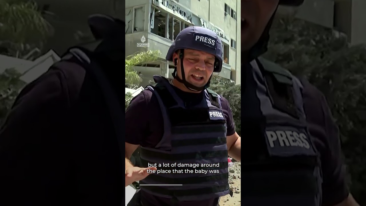 مشهد لمستشفى متضرر بعد غارة إسرائيلية في جنوب لبنان | AJ #shorts