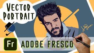 How to convert a photo into cartoon in Adobe Fresco | Vector Portrait | Profile Picture Tutorial