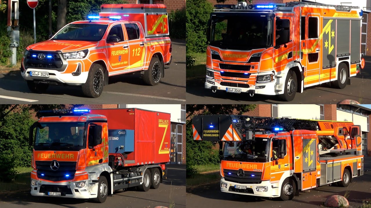 [Wohnungsbrand und Verkehrsunfall gleichzeitig] Feuerwehr Rüsselsheim im Einsatz