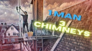 3 Chimneys Is Too Many For 1 Man  Scaffolding On Your Own  Scaffold Uk  Construction  Chimney
