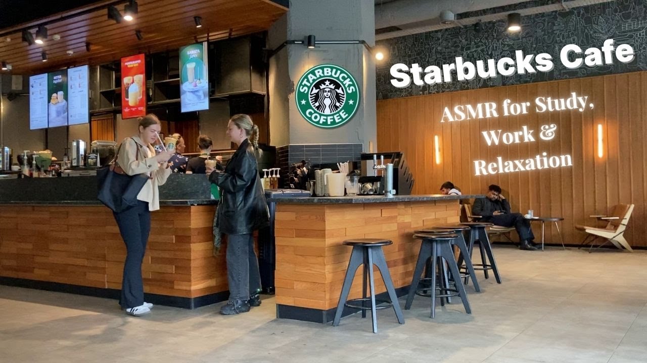 Starbucks real coffee shop sounds | Background noise ASMR cafe ambience | Study, Work | 10hrs