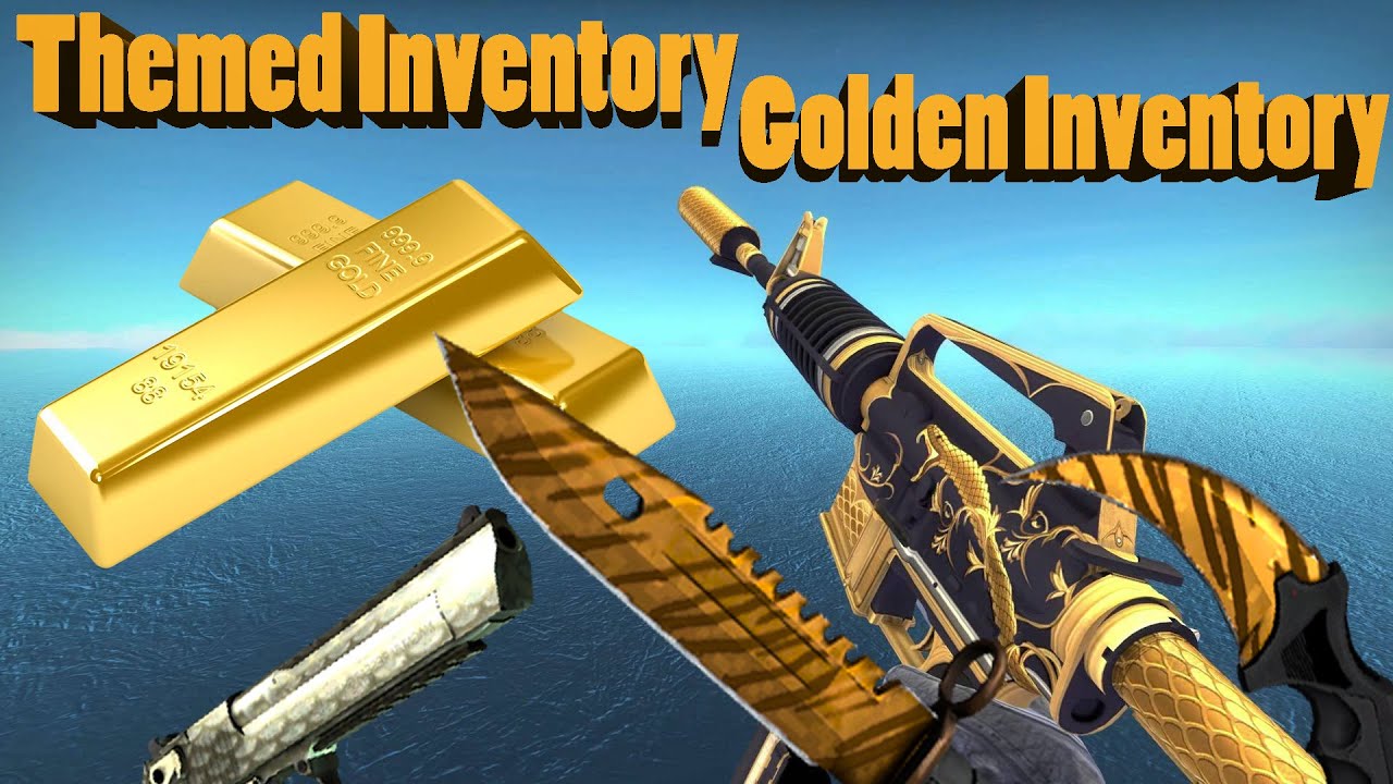 CS GO - Golden Inventory (Themed Inventory) + Prices - YouTube