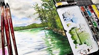Loose &amp; Wild Moody Sky &amp; Reflections tutorial in Watercolor (Beginner-Friendly)