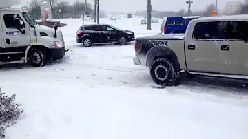 Pulling a Semi-Truck with a Raptor