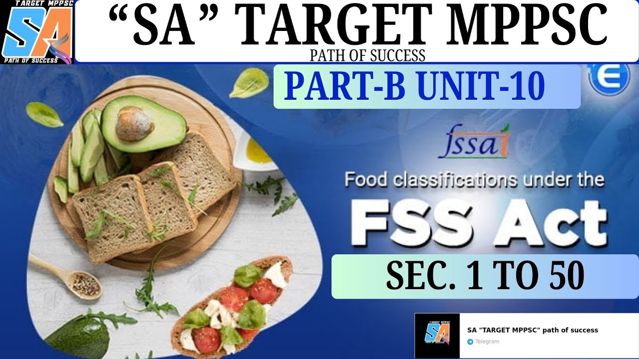 MPPSC FSO 2025 , PART- B UNIT -10  FSS Act 2006 SEC 1 TO 50 WITH SUNIL RATHORE SIR 