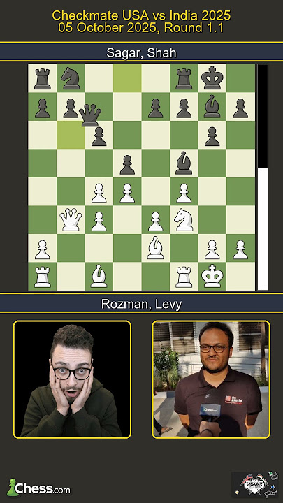 🇺🇸 Levy Rozman vs Shah Sagar 🇮🇳 | Checkmate USA vs India 2025 | Round 1.1