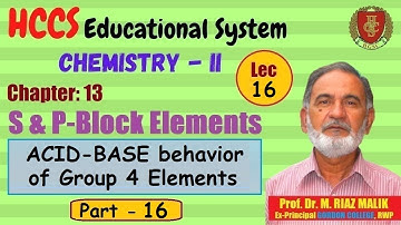 Acid-Base Behaviour of Group 4 Elements (Oxides) | Ch#13 (Part 16) | 2nd YEAR | Dr. Riaz | LEC # 16