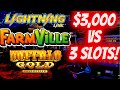 $3,000 VS High Limit Lightning Link , FarmVille & Buffalo Gold Slot Machines | SE-9 | EP-10