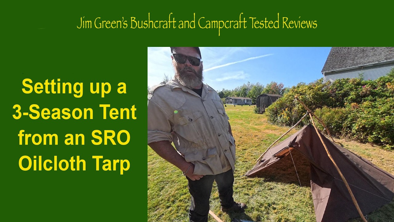 Setting up an Oilcloth Tarp as a Tent
