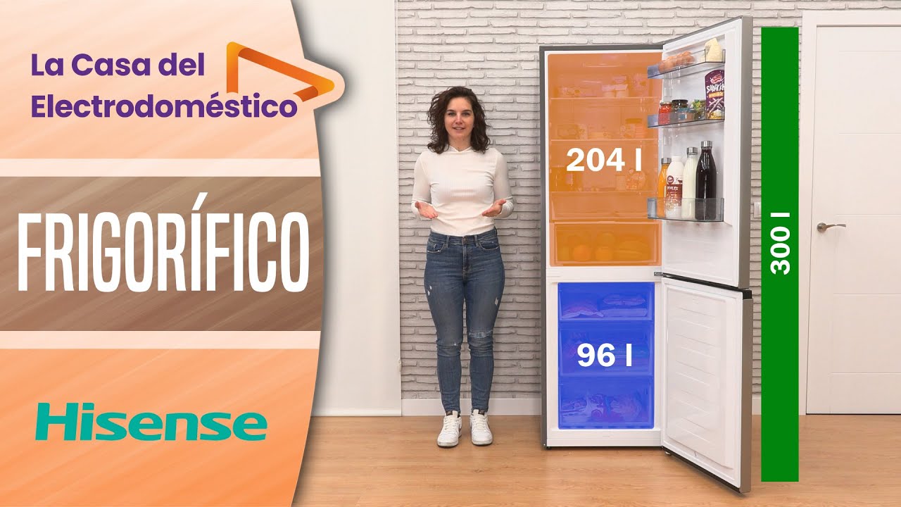 ❄HISENSE FRIGORÍFICO COMBI RB390N4BC20 -  Color inox o blanco, total no frost, clase E y 300 litros.