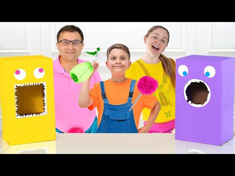 Roma and Oliver - Fun House Cleaning Challenge with Parents