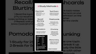 🌸 study methods🌸 #fypシ゚viral