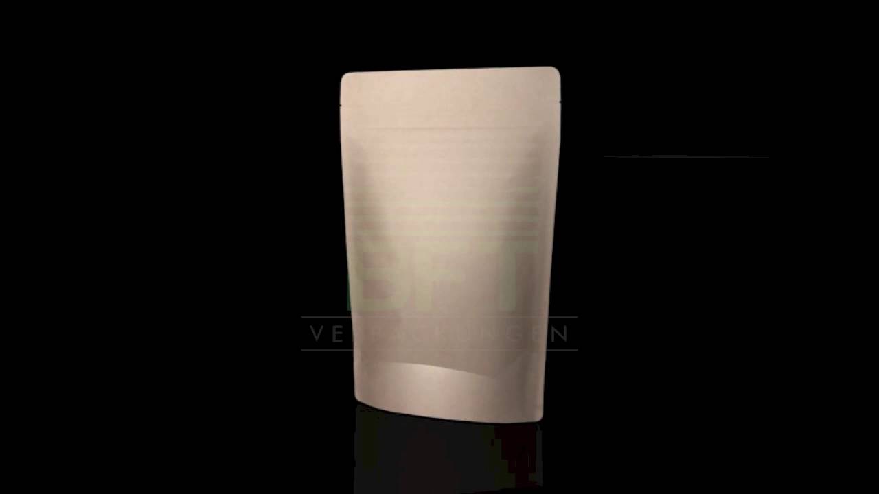 Doypack Standbodenbeutel Kraft mit Sichtfenster - BFT Verpackungen