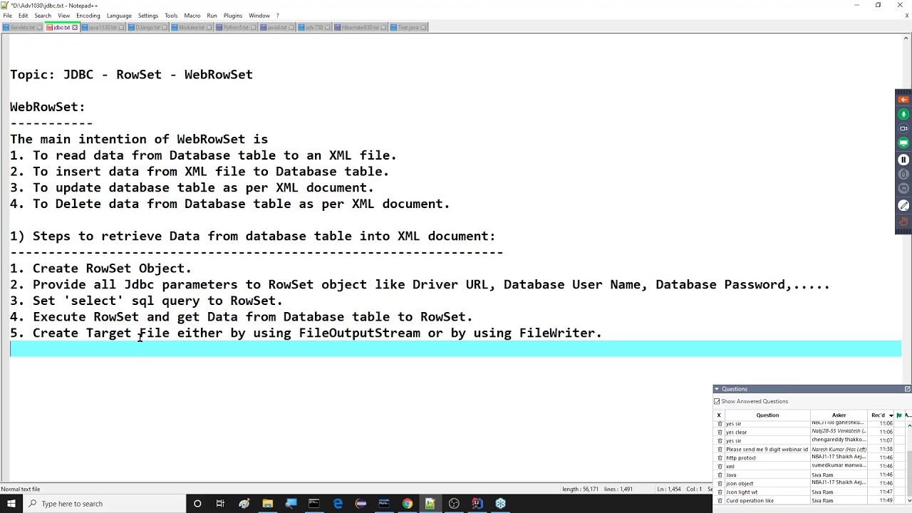 RowSet: CachedRowSet Updations and Deletions - YouTube