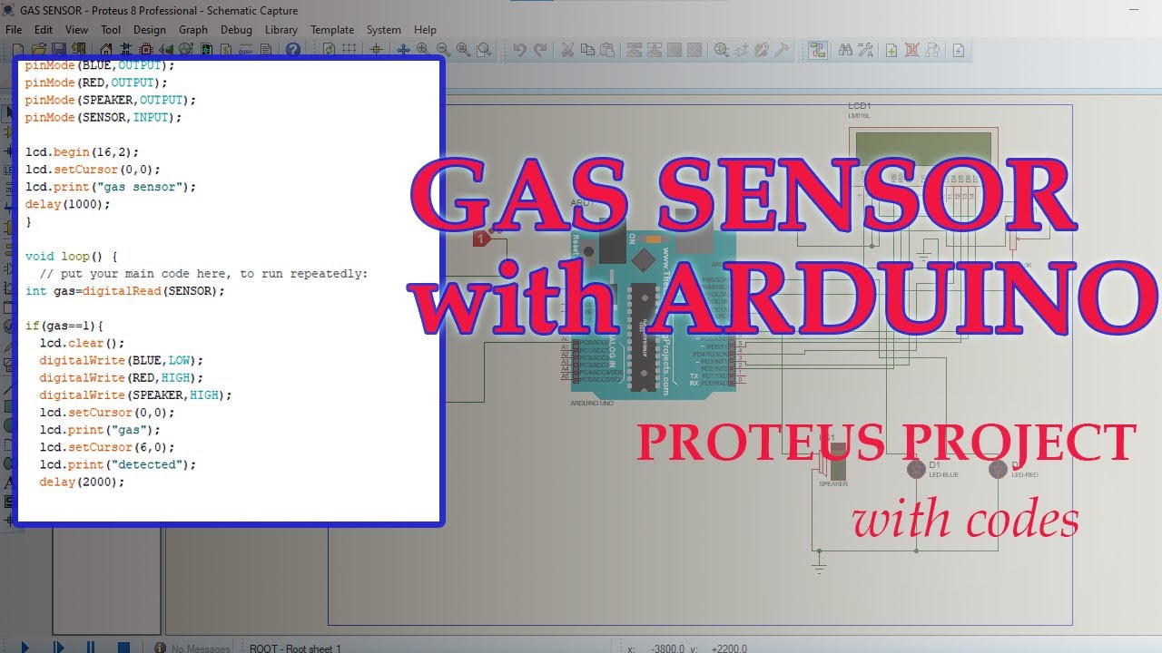 Gas Sensor Alarm System Using Arduino & Proteus | Full Simulation ...