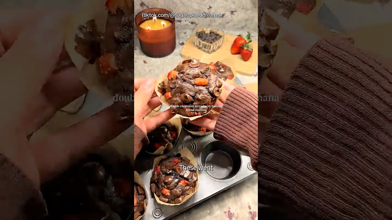 I tried making the VIRAL Chocolate Dipped Strawberry muffins...