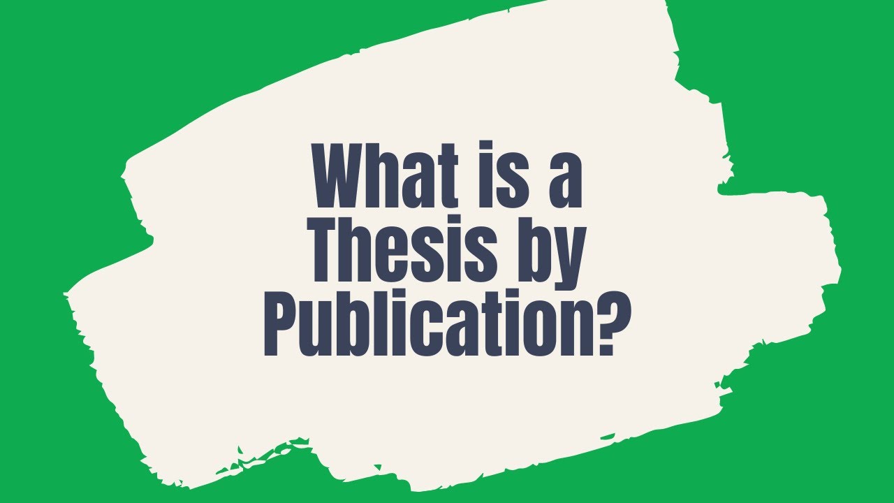 thesis by publication meaning